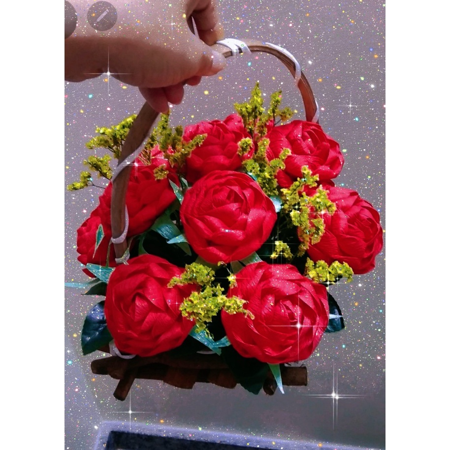 ❣❣ BÓ HOA GIẤY NHÚN TO - hoa handmade ❣❣