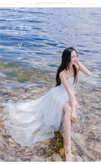 ĐẦM MAXI TRẮNG.  ĐAN LƯNG