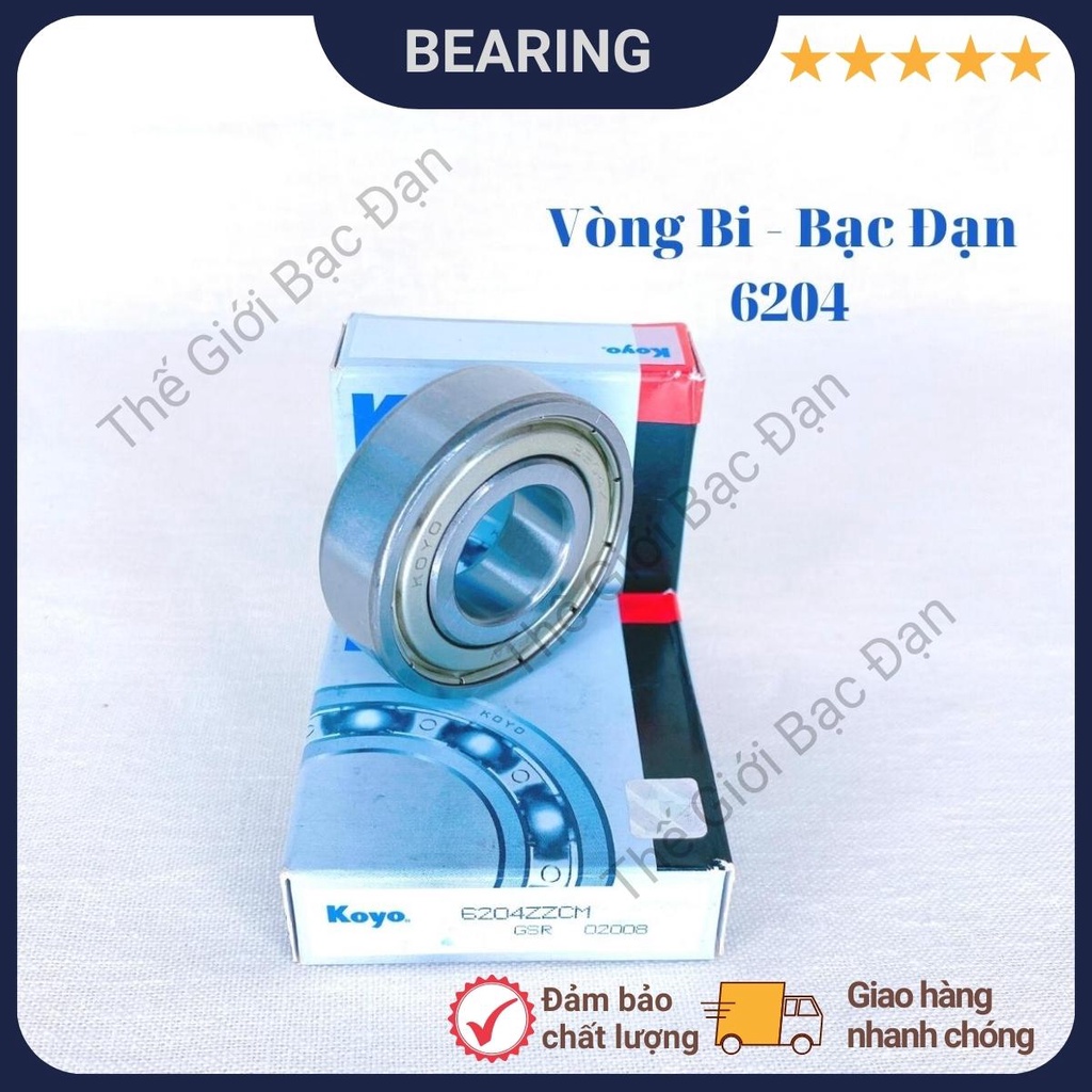Vòng bi bạc đạn  6204 ZZCM KOYO - hàng đẹp - chất lượng cao - Thế Giới Bạc Đạn