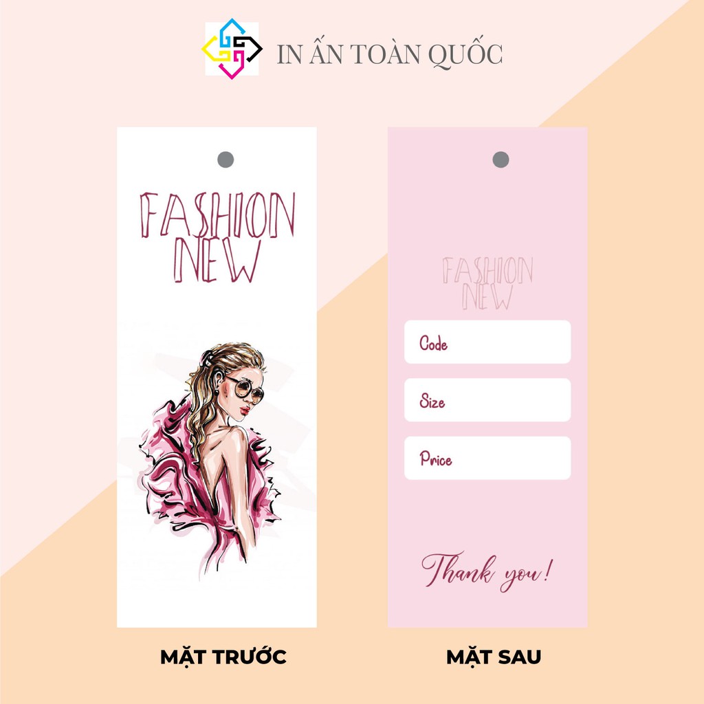 🌸 NHÃN MÁC TAG QUẦN ÁO giúp nâng cao thương hiệu quần áo - Giấy bìa cứng sang trọng 100 cái mẫu 02