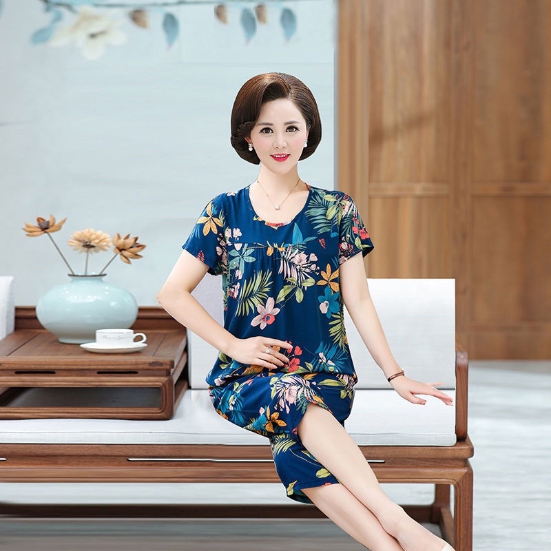 Sét đồ bộ trung niên nữ,bộ mặc nhà cho mẹ bộ đồ tôn lanh quảng châu cao cấp