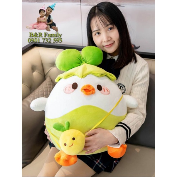 Gà  hóa trang cây cải xanh- gà  bông