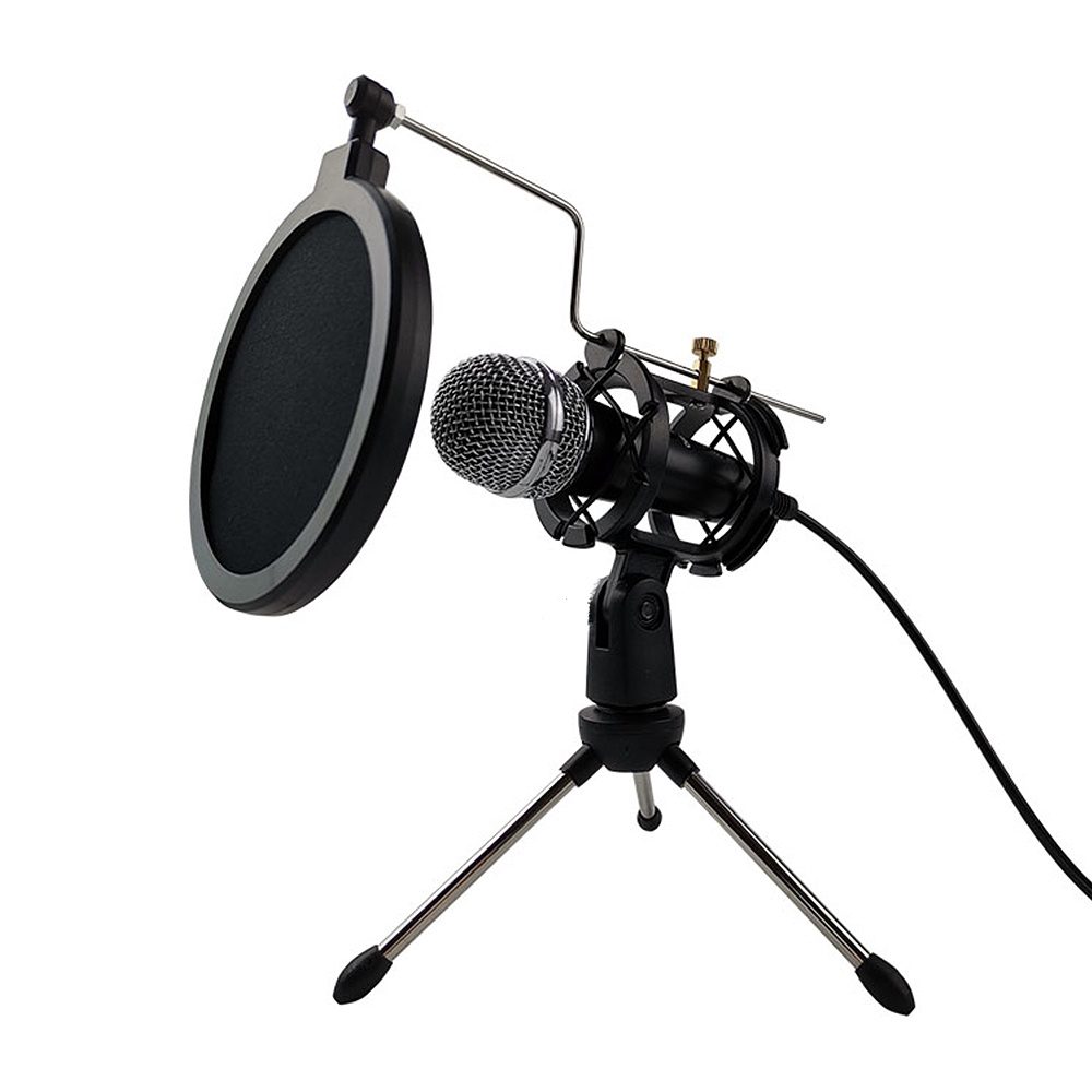 Ghi âm Condenser Microphone Điện thoại di động Microphone cho máy tính Pc Karaoke dạy trực tuyến Mic 3.5mm cắm phù hợp