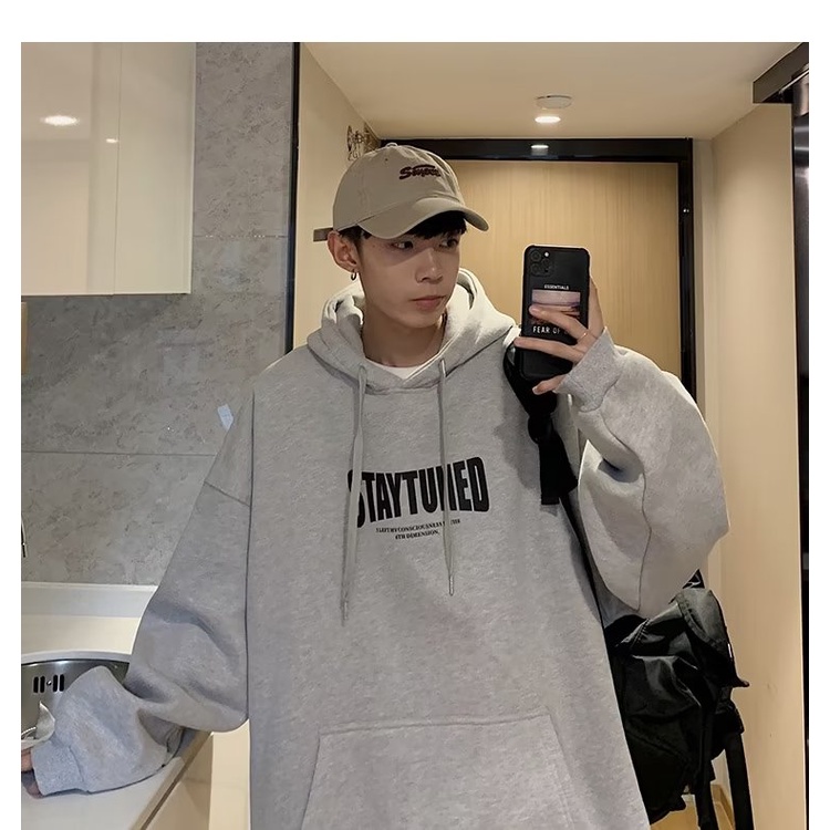 Áo hoodie Dáng Rộng In Chữ Phong Cách Hàn Quốc Thời Trang Chất Lượng Cao size M-5XL Cho Nam