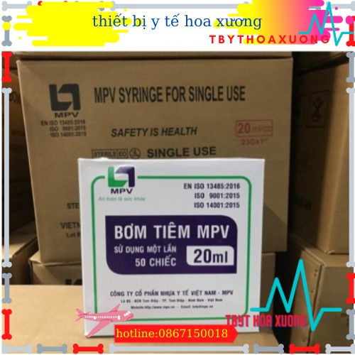 [50 ỐNG] BƠM TIÊM mpv 20 ml[thietbiytehoaxuong]