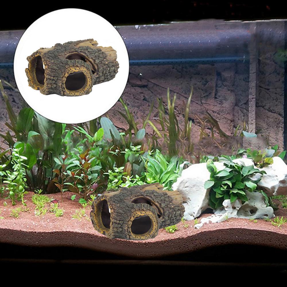 Ngôi Nhà Gỗ Rỗng Bằng Resin Trang Trí Tiểu Cảnh