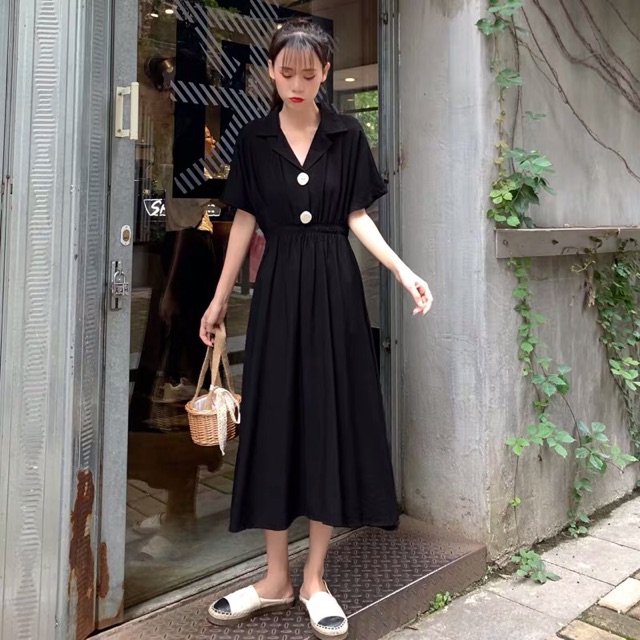 [Mã WAMT1505 giảm 10K đơn 0K] {order bigsize,L-4xl}Váy dáng dài cổ V chun eo | BigBuy360 - bigbuy360.vn