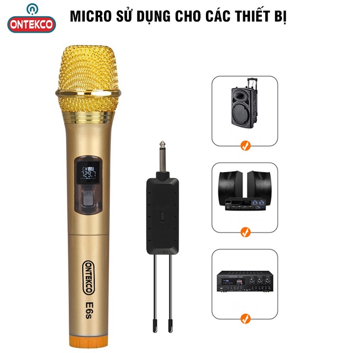 [Mã ELHACE giảm 4% đơn 300K] [MÍC ĐÔI] Bộ micro không dây cao cấp ONTEKCO E6/E6s đẳng cấp míc hát karaoke