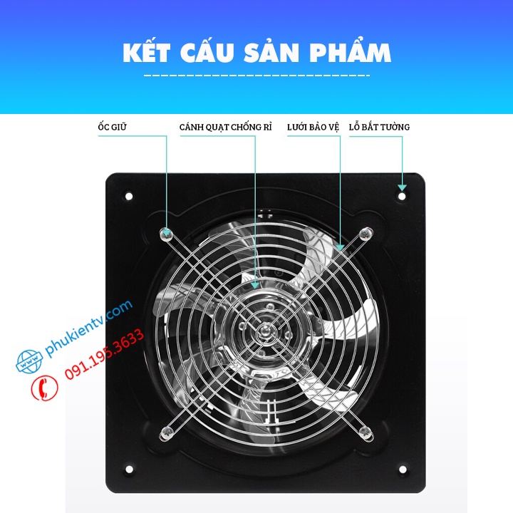 Quạt Hút Thông Gió FA100 / FD100 Quạt Hút Mùi Nhà Bếp , Nhà Vệ Sinh , Phòng Ngủ - Công Suất 20W