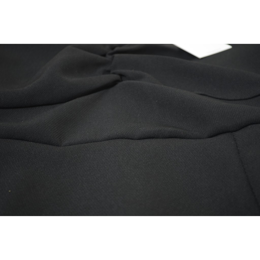 Váy xòe dự tiệc GUYOURs thiết kế cổ nhún váy xẻ tà vải tuyết mưa cao cấp màu đen GUV113 | BigBuy360 - bigbuy360.vn