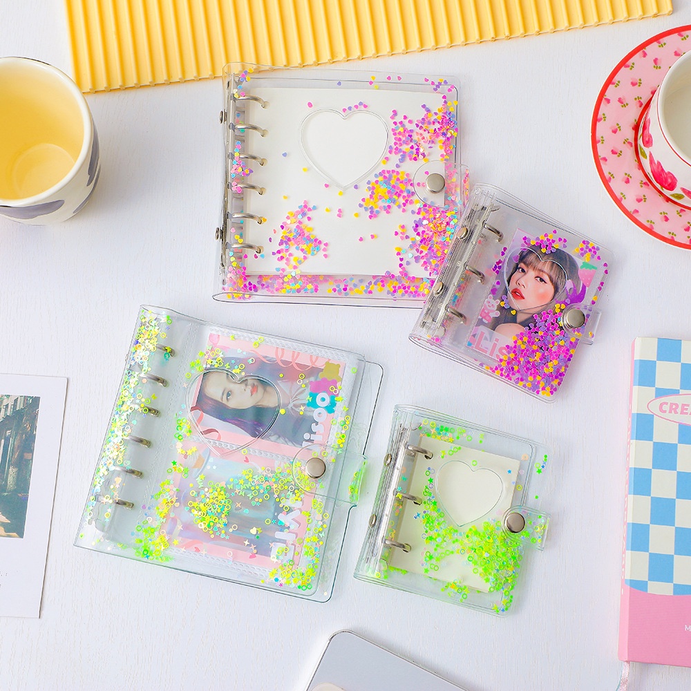 Binder Sổ Còng Size A7 và Mini Cát Chảy Đựng Ảnh Hình Photocard Idol
