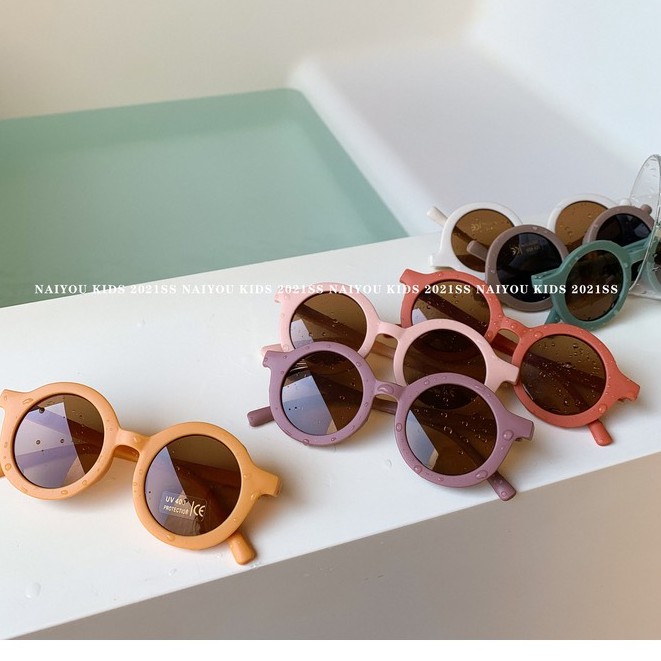 Kính thời trang chống nắng cho bé trai và bé gái , kính râm mặt tròn Hàn Quốc cho bé chống tia cực tím UV400  mã 1593 | BigBuy360 - bigbuy360.vn