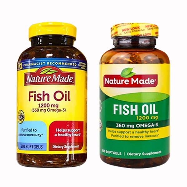 Nature Made Fish oil 1200mg hộp 200 viên Dâu Cá Omega 3