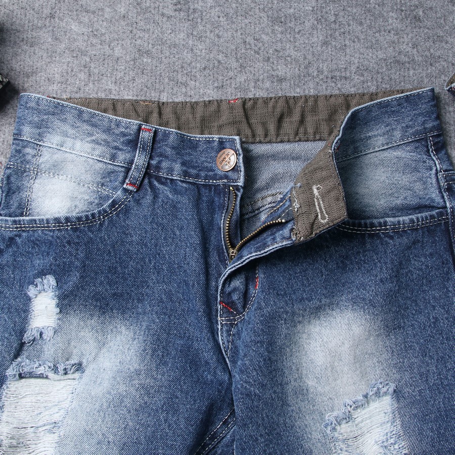 Quần short jean nam xanh đậm rách đẹp TS418 Tronshop