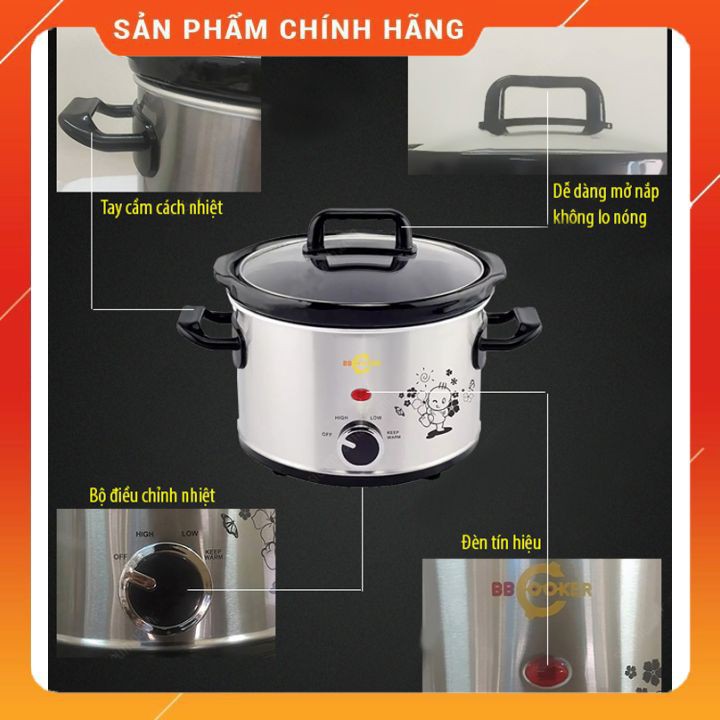 Nồi nấu cháo cho bé BBCooker chính hãng 1.5L