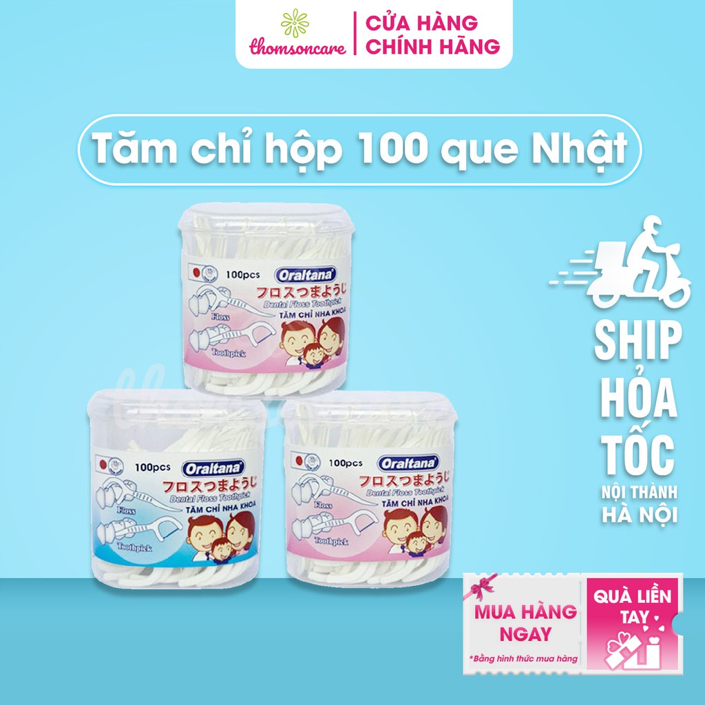 Tăm chỉ nha khoa Oraltana - Lọ 100 que - An toàn - Tiện dụng