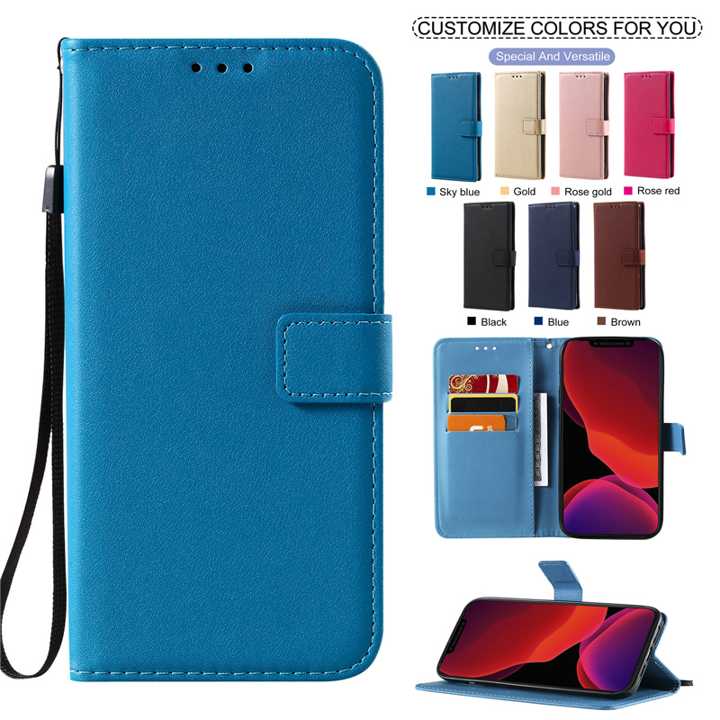 Bao da điện thoại nắp lật dạng ví đựng thẻ màu đơn giản cho Samsung A72 5G A52 5G A42 5G A32 5G A12 5G A02 A01