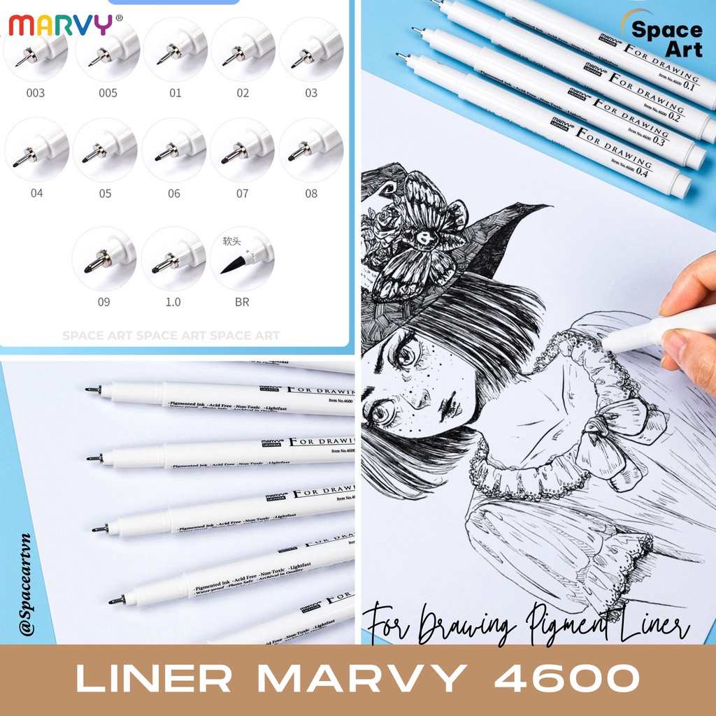 Bút Line đi nét Marvy Uchida 4600 kháng nước
