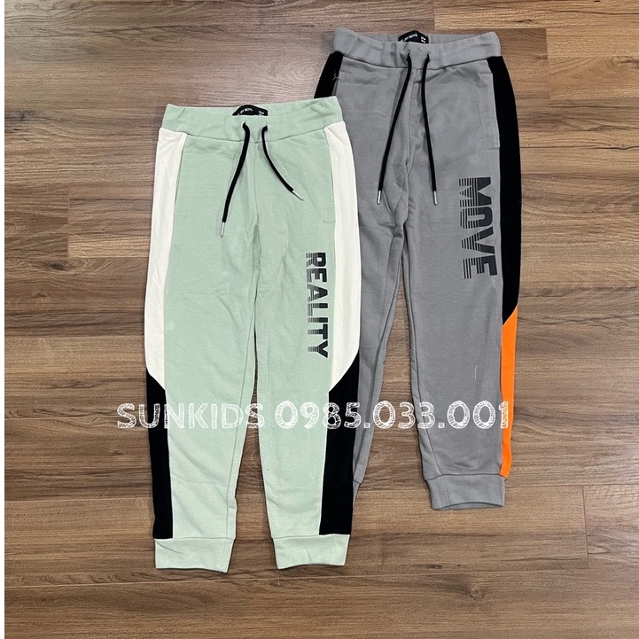 Quần nỉ bé trai xuất dư phối màu thể thao (26-55kg)