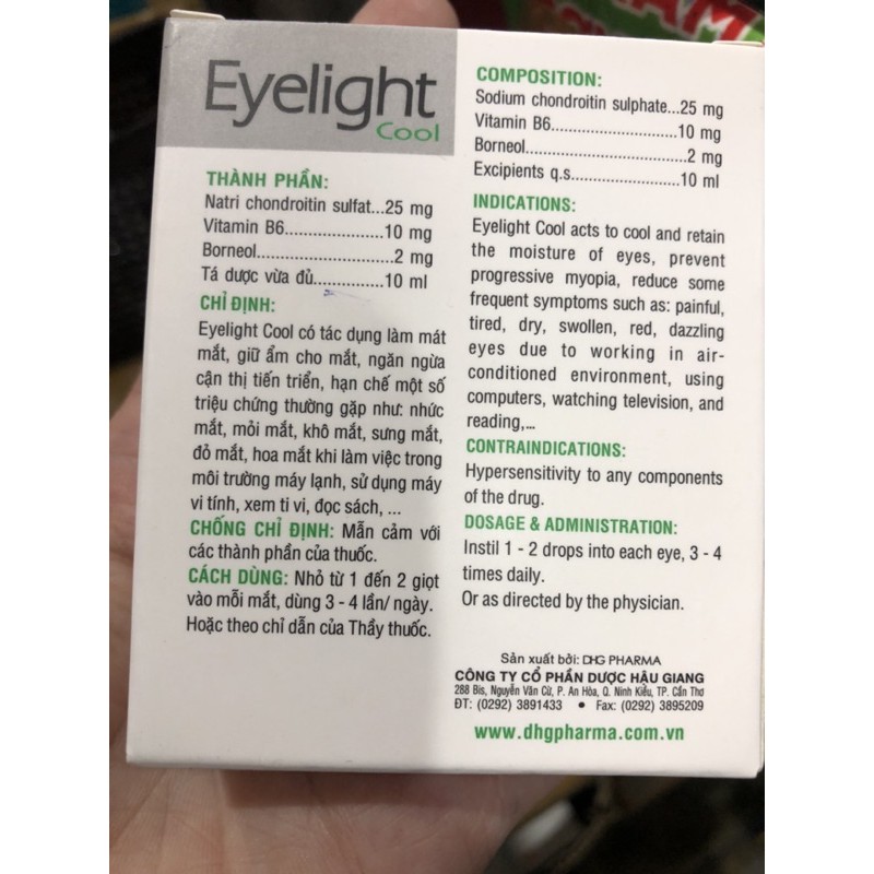 DUNG DỊCH DƯỠNG MẮT EYELIGHT XANH, VÀNG 15ml