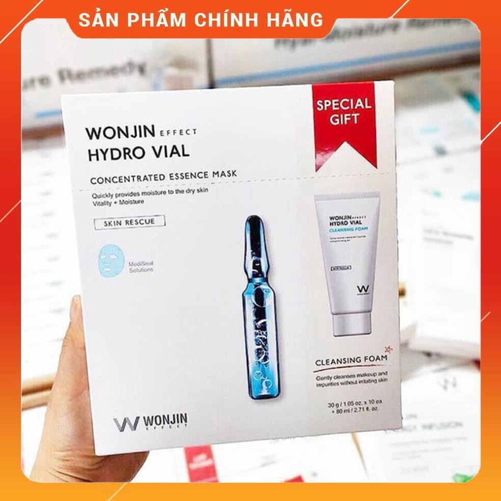 Hàng Hàn- Hộp 10 miếng mặt nạ Dr.wonjin Effect Hydro Vial + tuýp sữa rửa mặt 80ml