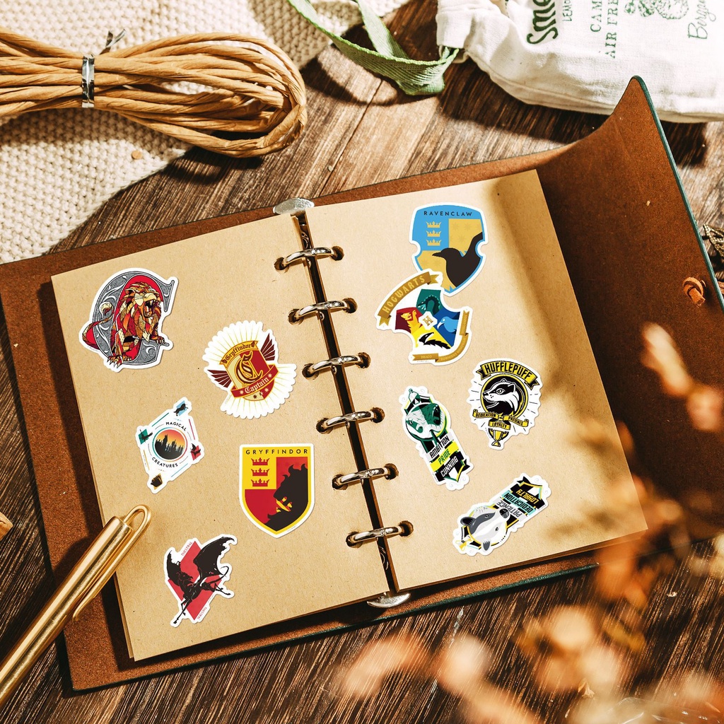 Bộ 50 Miếng Dán Chống Thấm Nước 15 Phong Cách Harry Potter Wizard Series Cho Điện Thoại / Mũ Bảo Hiểm