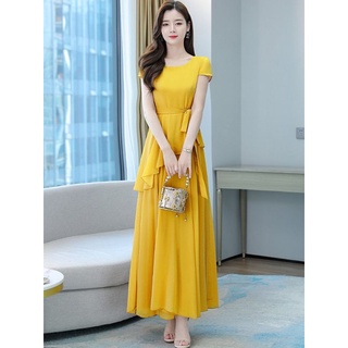 ĐẦM XÒE DÀI PHỐI TÀ XÉO THẮT EO 2049
