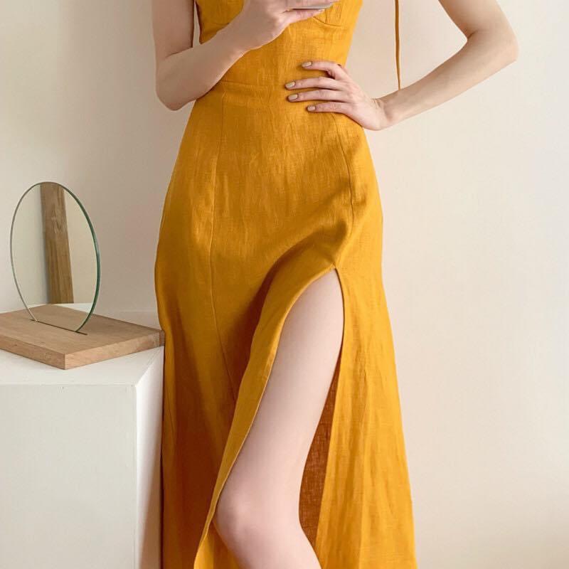 Đầm nữ 2 dây xẻ tà đi chơi đi biển KT2D