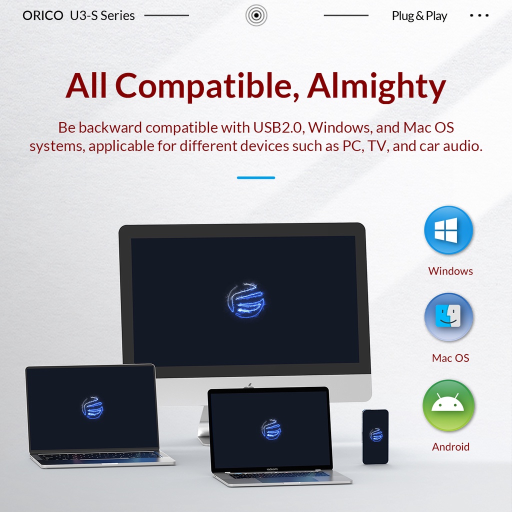 Ổ Đĩa Flash USB 2.0 ORICO 32GB Chất Liệu ABS Màu Đen Và Đỏ Dành Cho Máy Tính / TV / Xe Hơi U2-S
