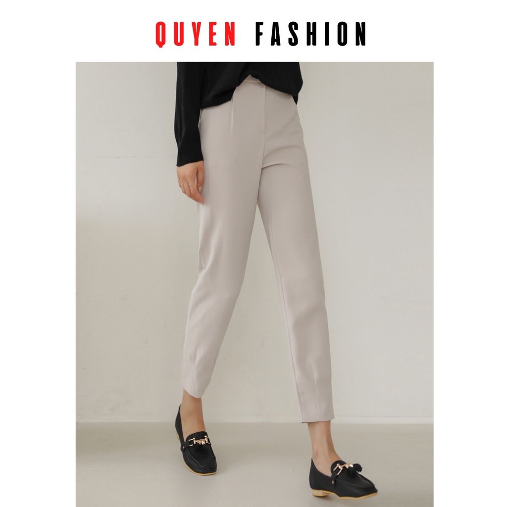Quần Âu Công Sở Nữ Thời Trang Quyên Fashion, Dáng Côn Đứng Xếp Li Gấu QQM127