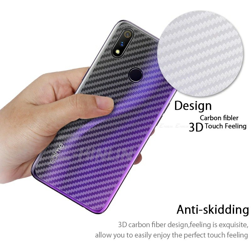 Dán lưng Carbon Oppo Realme 3 Pro FREESHIP Từ 50k vân Caro tặng giấy lau
