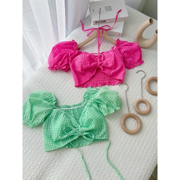 ÁO NHÚN CHỈ CÚP NGỰC CỘT DÂY