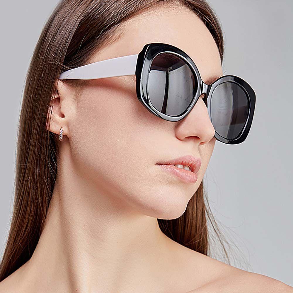 JARRED Kính Mát Gọng Tròn Lớn Chống Tia UV Họa Tiết Da Báo Phong Cách Hàn Quốc