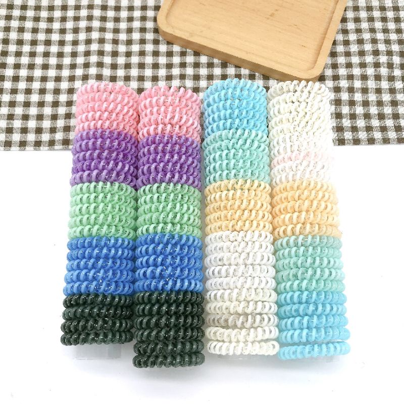Cột tóc lò xo 2 lớp phiên bản mới nhiều màu xinh xắn