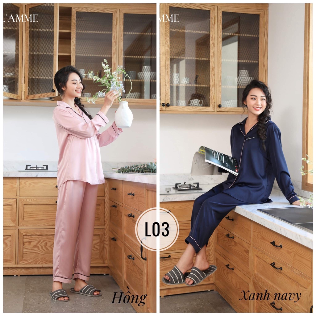 Bộ bầu mặc nhà tiện cho bé tu ti , bộ ngủ (L03) chất lụa mát mẻ, thấm hút mồ hôi tốt thiết kế bởi LAMME