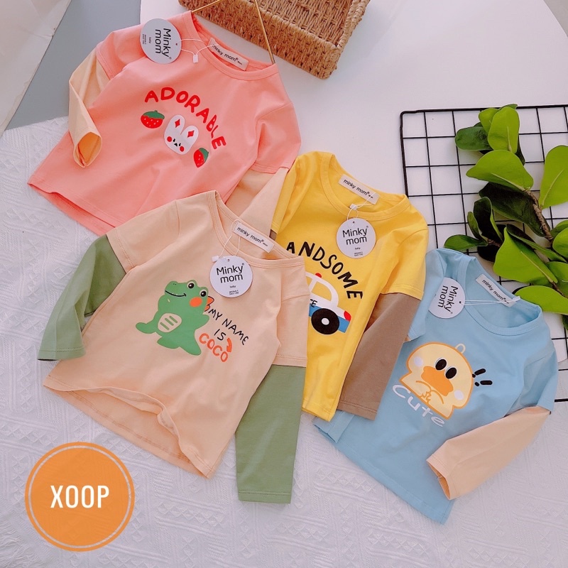 SALE !!! BỘ DÀI COTTON PHỐI TAY HOẠ TIẾT GÀ HÀNG MINKY CHO BÉ (SP001988) SHOP PHÚC YẾN