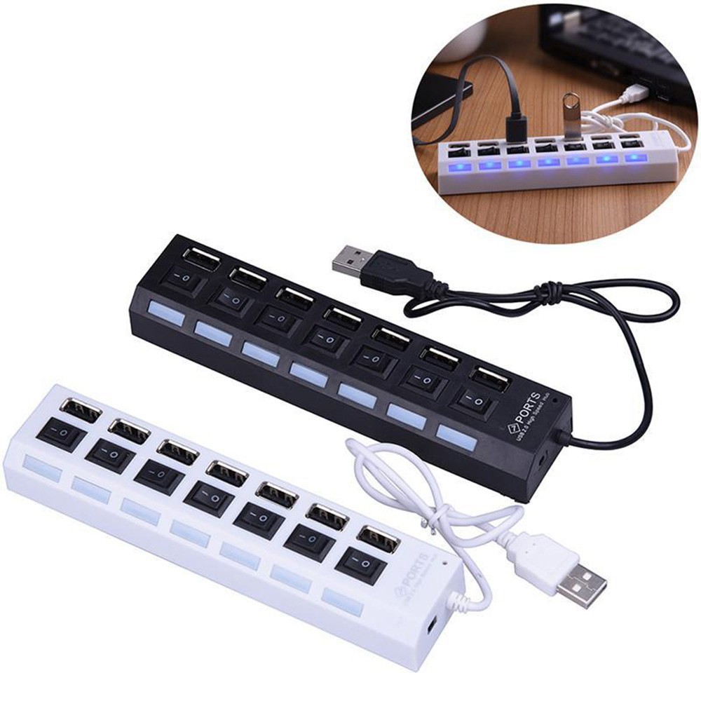 Ele⚡⚡BỘ CHIA 7 CỔNG USB HUB 2.0 CÓ CÔNG TẮC