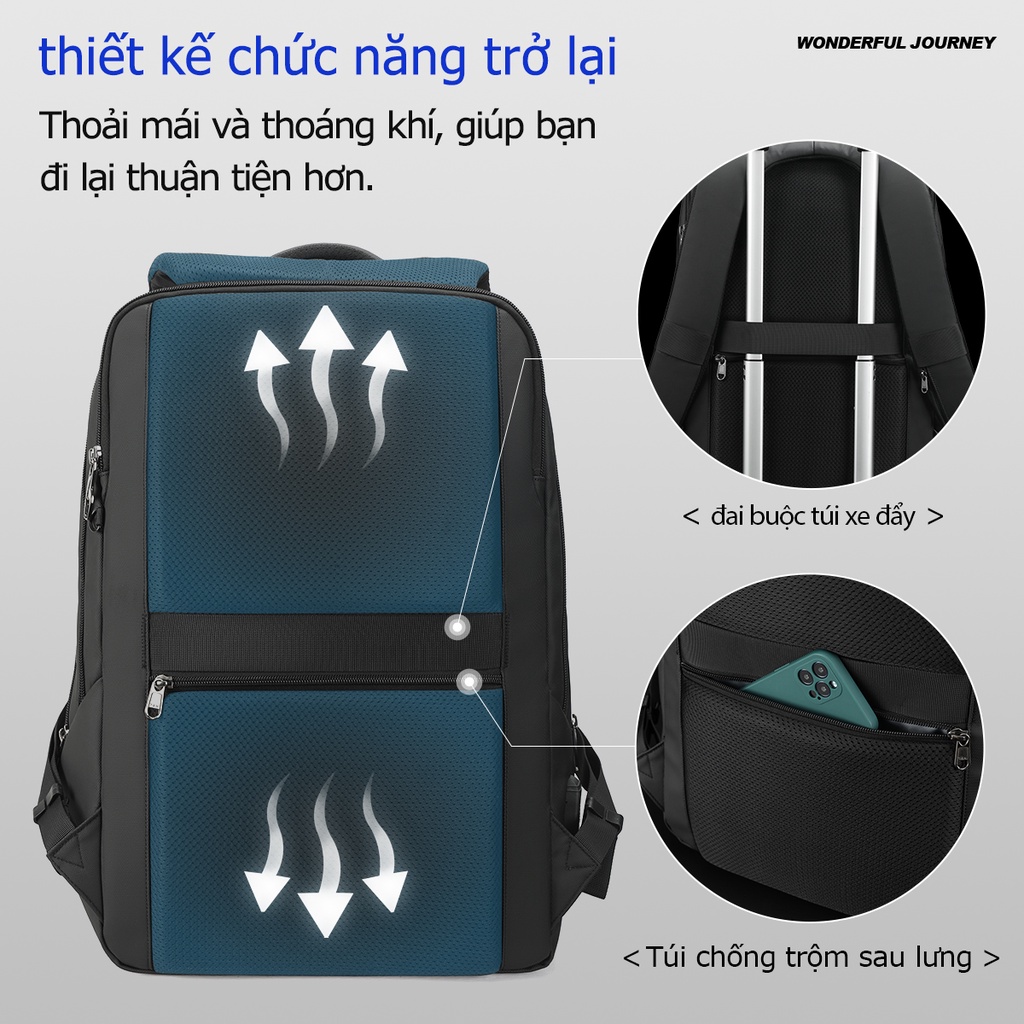 Tigernu Ba Lô Đựng Laptop 17 '' Chống Trộm Chống Thấm Nước Có Cổng Sạc USB Tiện Lợi
