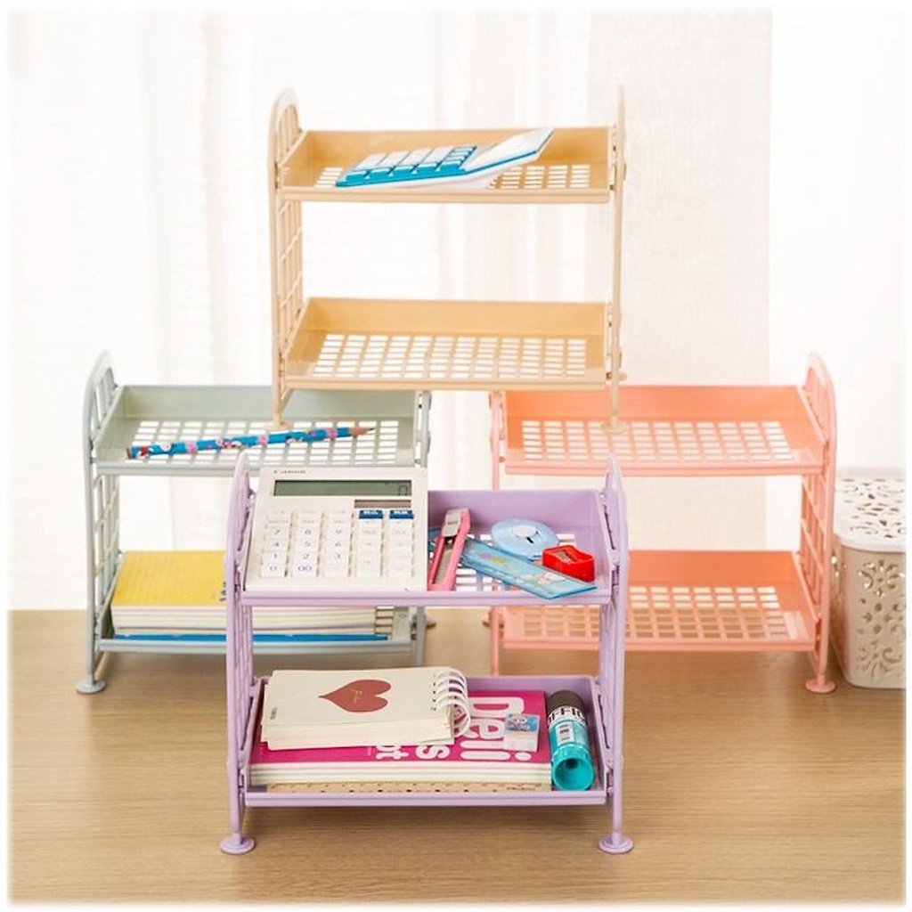 Giá để đồ - Kệ để đồ mini 2 tầng trang trí phòng học nhà cửa nhiều màu sắc