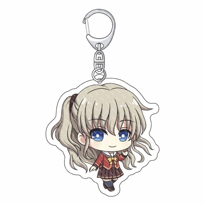 Móc khóa in hình nhân vật anime Charlotte Nao Tomori You Otosaka dễ thương bằng acrylic hai mặt