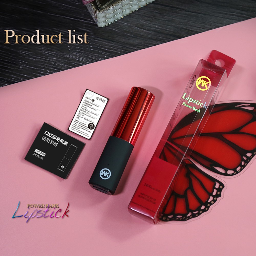 Pin sạc dự phòng Lipstick Power Bank 2400mAh WK Design