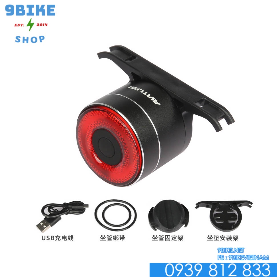Đèn led đuôi xe đạp ANTUSI Q3 sạc usb