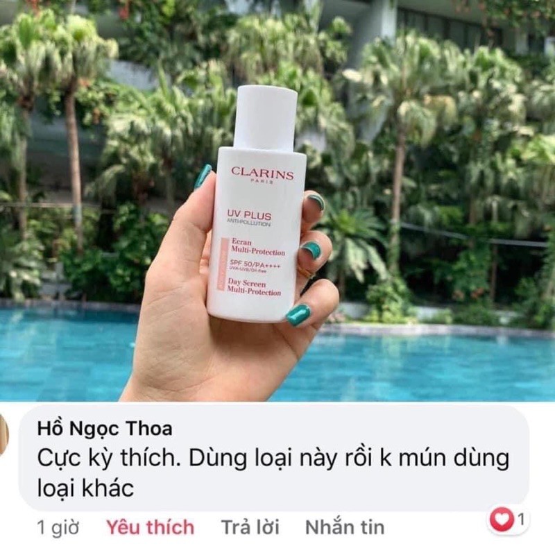 KEM CHỐNG NẮNG 𝐂𝐥𝐚𝐫𝐢𝐧𝐬 𝐑𝐨𝐬𝐲 𝐆𝐥𝐨𝐰 50𝐦𝐥 - dùng em này rồi chỉ mê thôi ạ không muốn thay loại khác đâu ạ