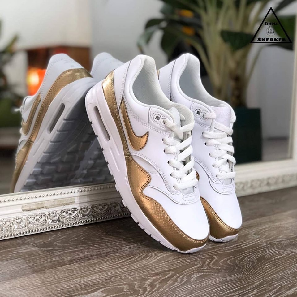 Giày Nike Nữ Chính Hãng Air Max 1 " White Gold " Auth 100% Full Box [ new 2020]