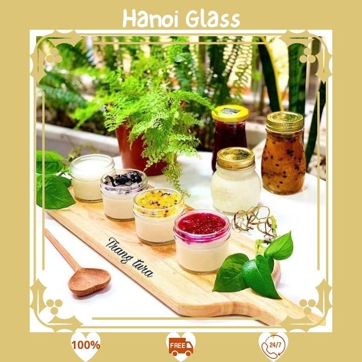 Hũ thuỷ tinh nắp nhôm 200ml 🐙 RẺ VÔ ĐỊCH 🐙 làm sữa chua bánh flan mứt siro chịu nhiệt dễ vệ sinh