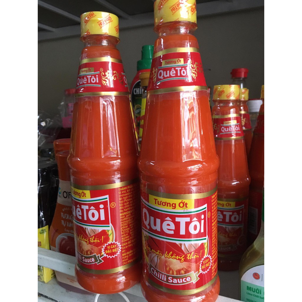 Combo 2 chai tương ớt,tương cà, nước tương maggi Quê Tôi 500ml