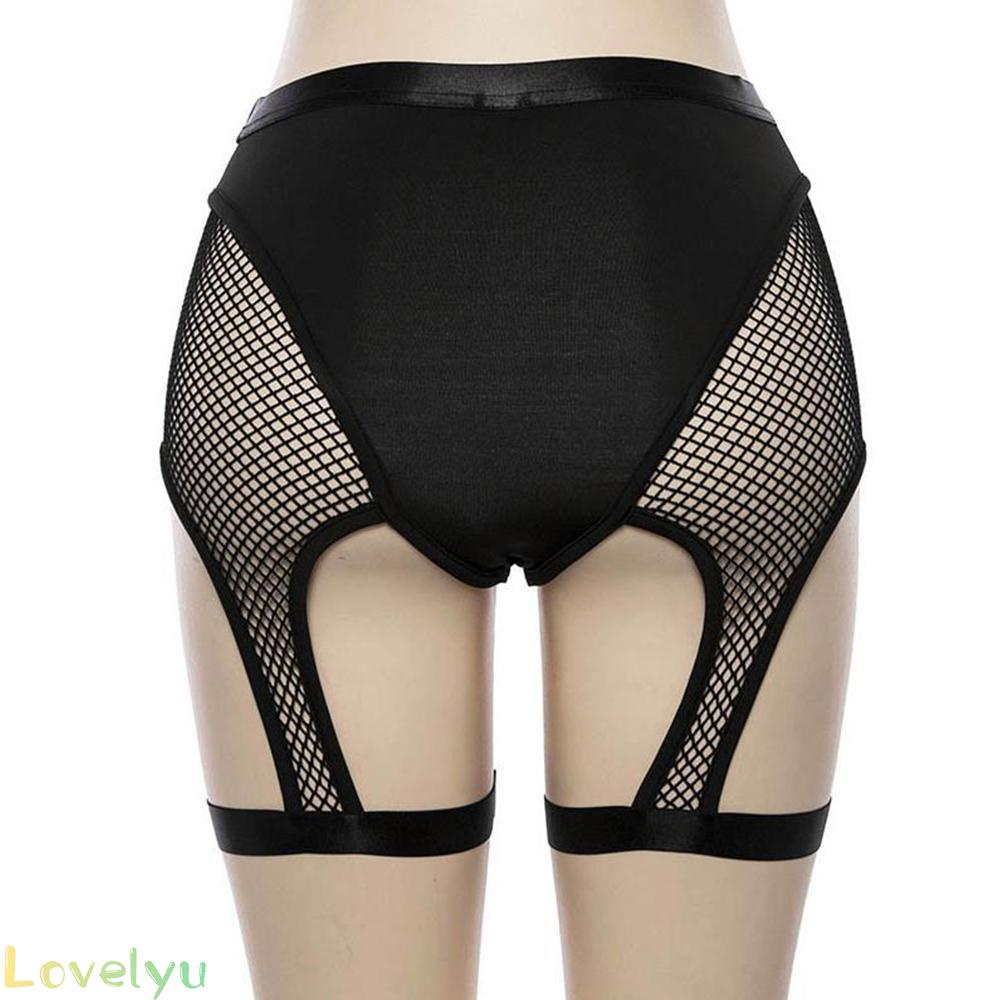 [Readystock]Women Stretch Shorts Cutout Gym Pants Lady Mesh Nightclub See Through Summer#lovelyu