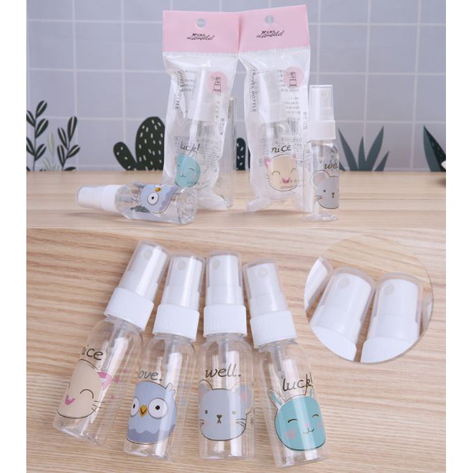 Chai chiết 100ml bao bì hình mèo có vòi xịt phun sương