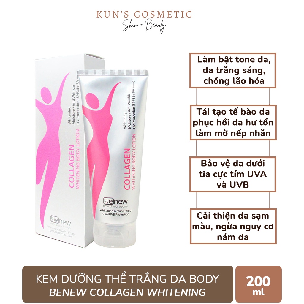 Kem Dưỡng Ẩm Trắng Da Body, Nâng Tone Da Benew Collagen Whitening