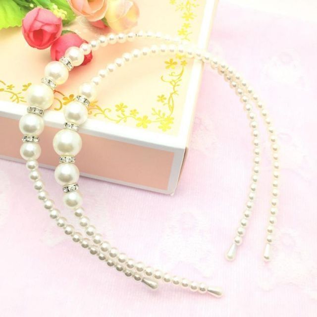 Bờm tóc giả ngọc trai 5 viên to tạo điểm nhấn